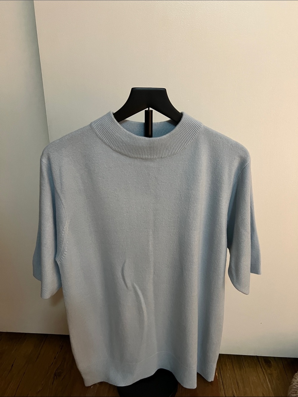 Light Blue Women's Short-Sleeve Sweater Sag Harbor